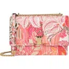 Ferragamo Vara Floral-print Leather Satchel Bag In Pink