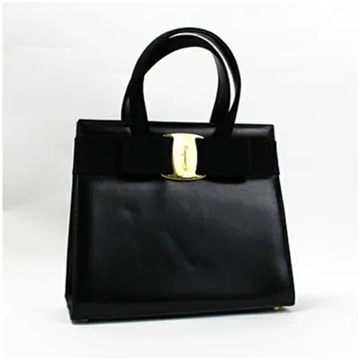 Pre-owned Ferragamo Vara Leather Handbag () In Black