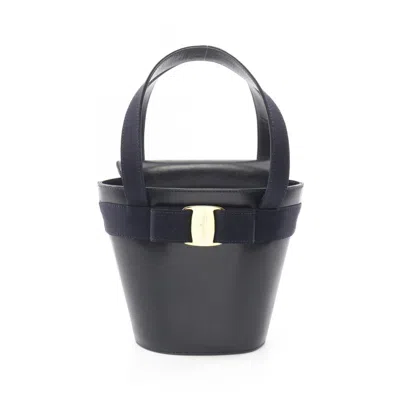 Pre-owned Ferragamo Vara Leather Handbag () In Blue