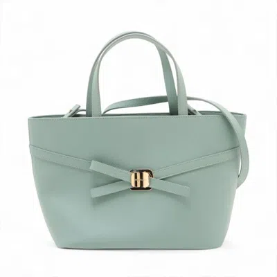 Pre-owned Ferragamo Vara Leather Handbag () In Blue