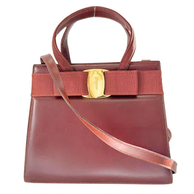 Pre-owned Ferragamo Vara Leather Handbag () In Brown