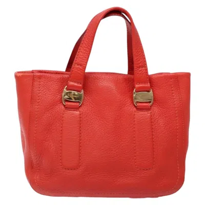 Pre-owned Ferragamo Vara Leather Handbag () In Red