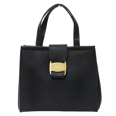 Pre-owned Ferragamo Vara Leather Handbag Tote Bag () In Black