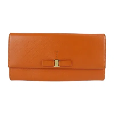 Pre-owned Ferragamo Vara Leather Long Wallet (bi-fold) ()