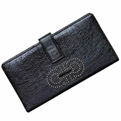 Pre-owned Ferragamo Vara Leather Long Wallet (bi-fold) () In Silver