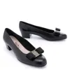 Ferragamo Vara Patent Leather Pumps In Black