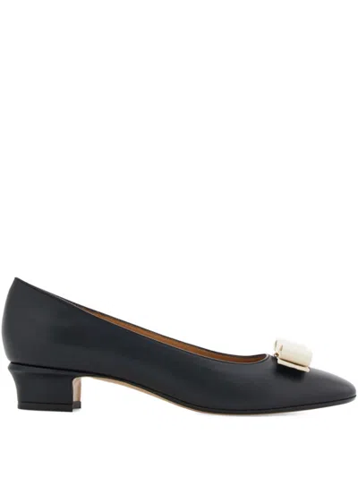 Ferragamo Vara Leather Pumps In Black