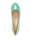Ferragamo Vara Leather Pumps In Green