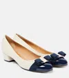 Ferragamo Vara Leather Pumps In White