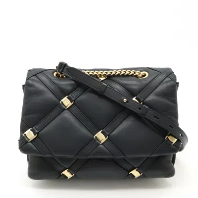 Pre-owned Ferragamo Vara Leather Shoulder Bag () In Black