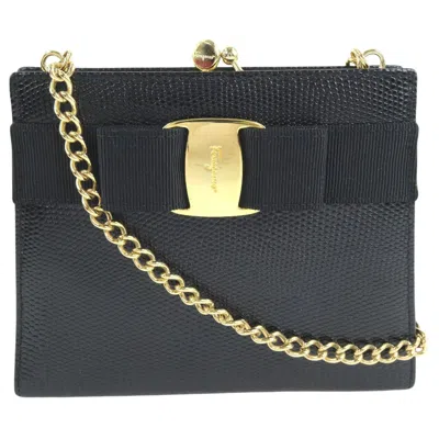 Pre-owned Ferragamo Vara Leather Shoulder Bag () In Black