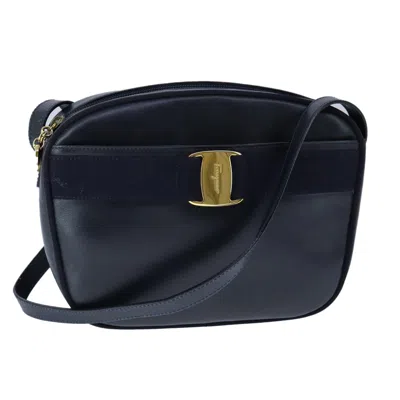 Pre-owned Ferragamo Vara Leather Shoulder Bag () In Blue