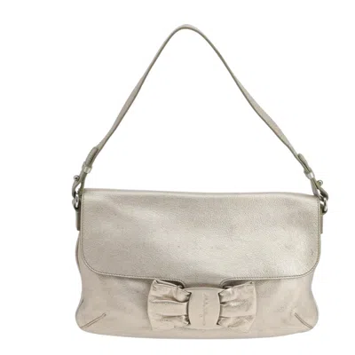 Pre-owned Ferragamo Vara Leather Shoulder Bag () In Gold