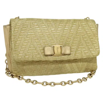 Pre-owned Ferragamo Vara Leather Shoulder Bag () In Gold
