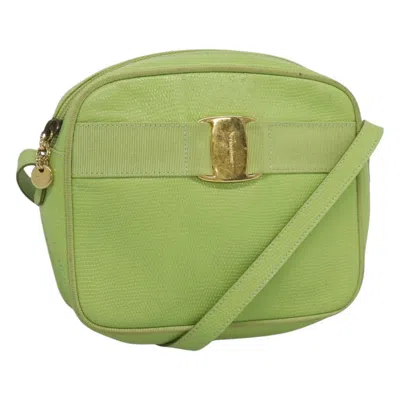 Pre-owned Ferragamo Vara Leather Shoulder Bag () In Green