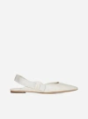 Ferragamo Vara Leather Slingback Ballet Flats In Ivory