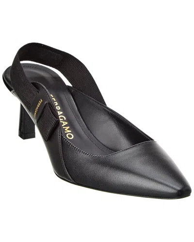 Ferragamo Vara Leather Slingback Pump In Black