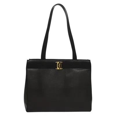 Pre-owned Ferragamo Vara Leather Tote Bag () In Black