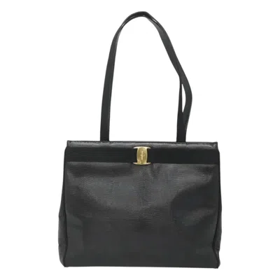 Pre-owned Ferragamo Vara Leather Tote Bag () In Black