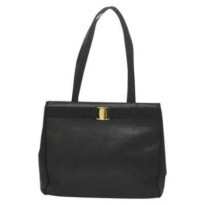 Pre-owned Ferragamo Vara Leather Tote Bag () In Black