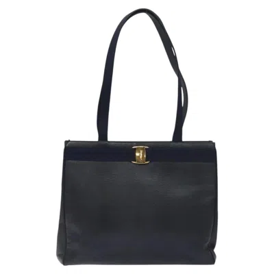 Pre-owned Ferragamo Vara Leather Tote Bag () In Black