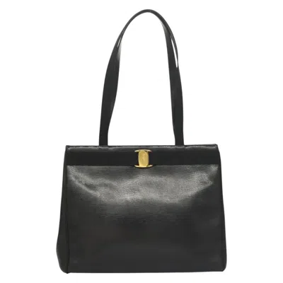 Pre-owned Ferragamo Vara Leather Tote Bag () In Black