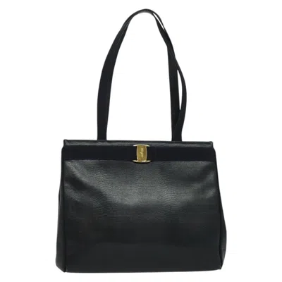 Pre-owned Ferragamo Vara Leather Tote Bag () In Blue