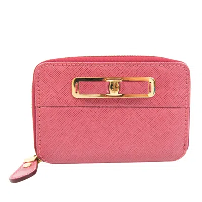 Pre-owned Ferragamo Vara Leather Wallet () In Pink