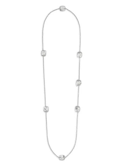 Ferragamo Vara Long Necklace In Silver