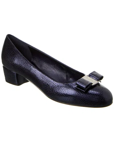 Ferragamo Vara Manta Leather Pump In Multi