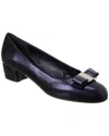 Ferragamo Woman Pumps Midnight Blue Size 4.5 Calfskin In Multi