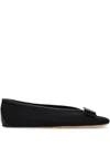 Ferragamo Vanna V Ballerinas In Velvet In Black