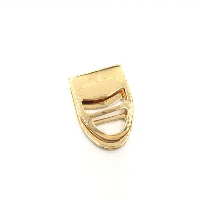 Pre-owned Ferragamo Vara Metal Scarf Women's Ring () In Gold