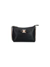 Ferragamo Mini Crossbody Bag With Bow Detail And Chain Strap In Black  
