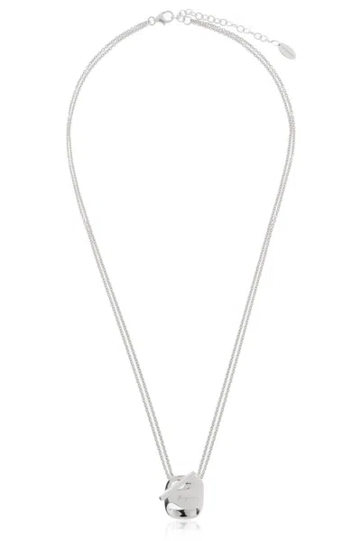Ferragamo Small Vara Necklace In Silver