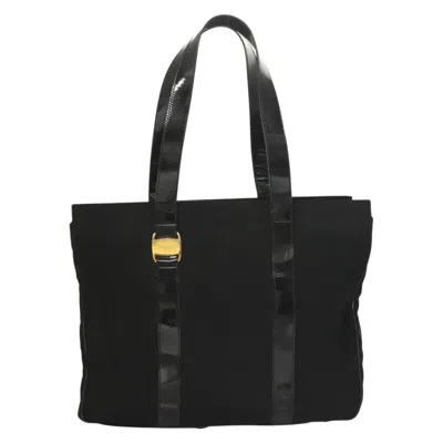 Pre-owned Ferragamo Vara Nylon Tote Bag () In Black
