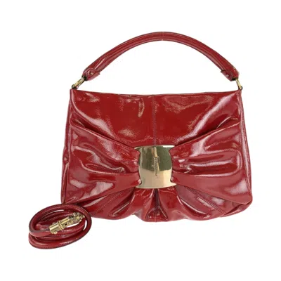 Pre-owned Ferragamo Vara Patent Leather Handbag Shoulder Bag ()