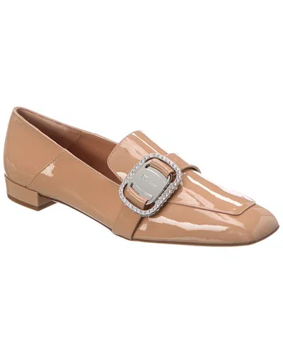 Ferragamo Vara Patent Loafer In Beige