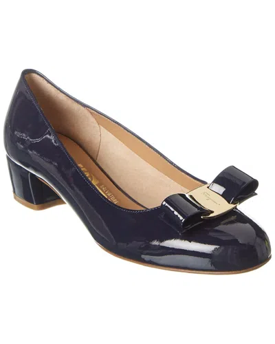 Ferragamo Vara Patent Pump In Blue
