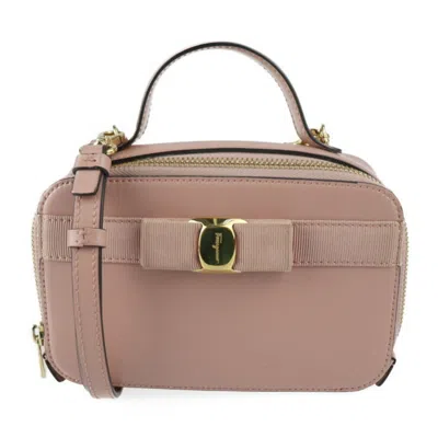 Pre-owned Ferragamo Vara Pink Bow Handbag Pochette Shoulder Bag Tote Bag () In Multi