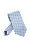 Ferragamo Vara Plaque Print Silk Tie Ties And Bow Ties Light Blue In Blue