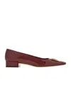 Ferragamo New Vara Plate Ballerina Shoes In Red
