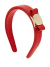 Ferragamo Vara Plate Bow Headband In Red