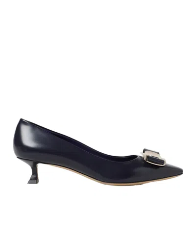 Ferragamo Vara Plate High Heels In Black