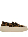 Ferragamo Vara-plate Leopard-print Slip-on Sneakers In Animal Print
