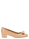 Ferragamo Vara 30 Nappa Leather Pumps In Beige