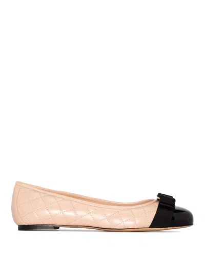 FERRAGAMO VARA QUILTED LEATHER BALLET FLATS