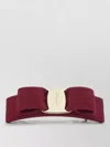 Ferragamo Vara Ribbed Bow Detail Hair Clips In Burgundy