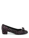 Ferragamo Vara Sequin-embellished Pumps In Multi