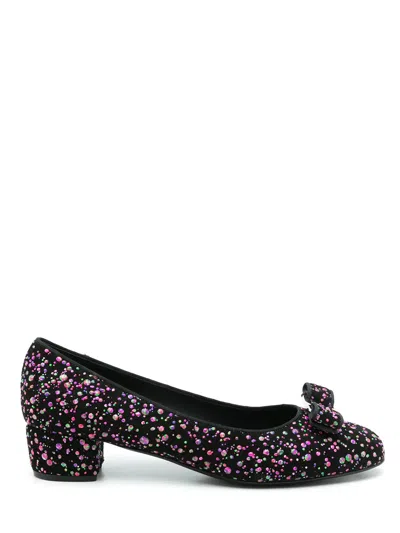 FERRAGAMO FERRAGAMO VARA SEQUIN-EMBELLISHED PUMPS